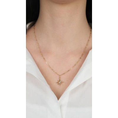 14 Ayar Altın Kutup Yıldızlı Kolye