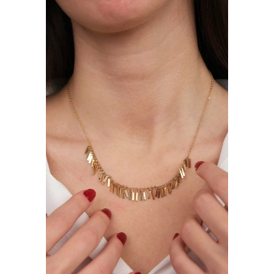 14 Ayar Altın Püskül Sallantılı Kolye 46