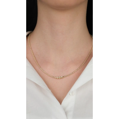 14 Ayar Altın Toplu Dorikalı Kolye