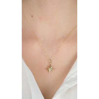 14 Ayar Altın Kutup Yıldızı Kolye Ucu 473