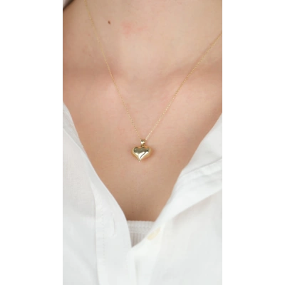 14 Ayar Altın Bombeli Sivri Uçlu Kolye Ucu 463