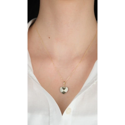 14 Ayar Altın İçi Kalemli Kalpli Kolye Ucu 471