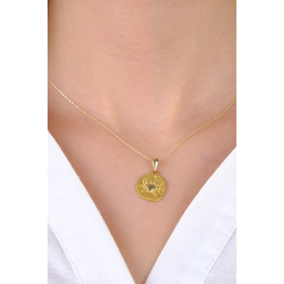 14 Ayar Altın Yengeç Burcu Kolye Ucu