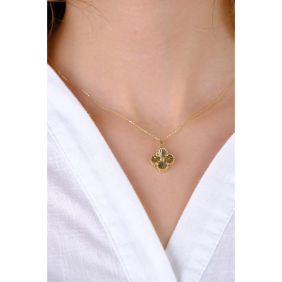 14 Ayar Altın Yonca Kolye Ucu 235