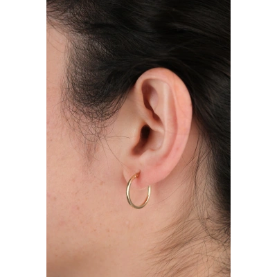 14 Ayar Altın Sade Halka Küpe 836