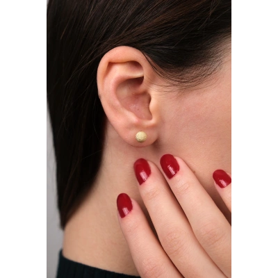 14 Ayar Altın Top Küpe 322