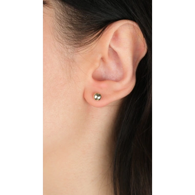 14 Ayar Altın Vidalı Top Küpe 1033