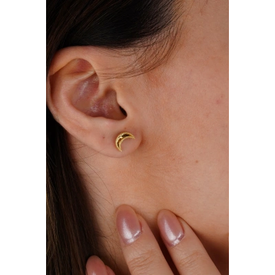 14 Ayar Altın Ay Küpe 681