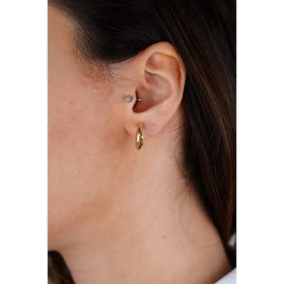 14 Ayar Altın Halka Küpe 657