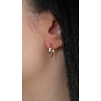 14 Ayar Altın Pullu Halka Küpe