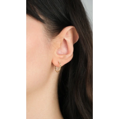 14 Ayar Altın Burgulu Halka Klipsli Küpe 1010