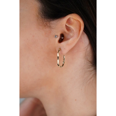 14 Ayar Altın Burgu Küpe 653