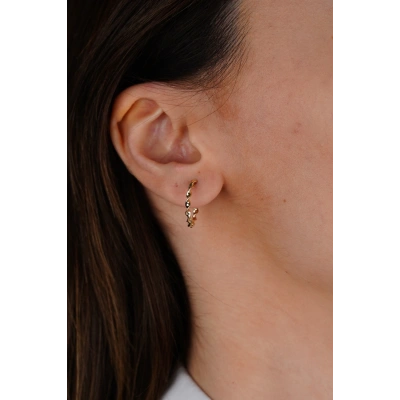 14 Ayar Altın Burgu Halka Küpe 663