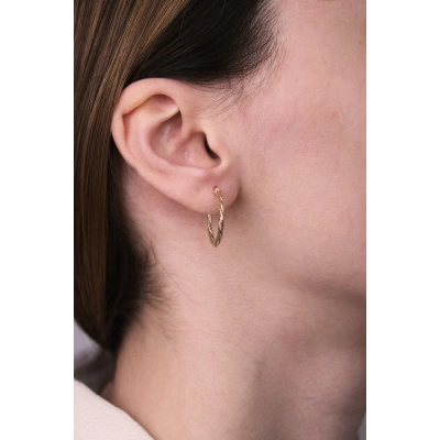 14 Ayar Altın Halka Küpe 386