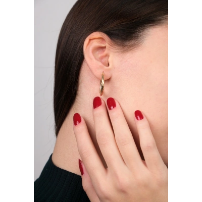 14 Ayar Altın Burgu Halka Küpe 351