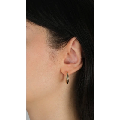 14 Ayar Altın KP 910 Sade Halka Küpe