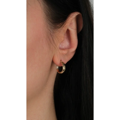 14 Ayar Altın Halka Küpe