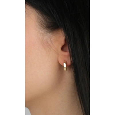 14 Ayar Altın Minimal Sade Halka Küpe 1002