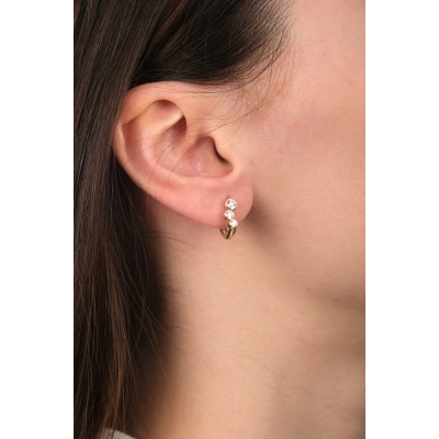 14 Ayar Altın Taşlı Küpe 31