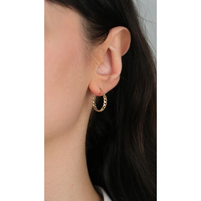 14 Ayar Altın Zincir Halka Küpe 977