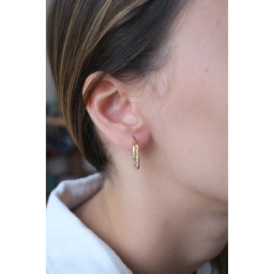 14 Ayar Altın Dorika Toplu Halka Küpe 473