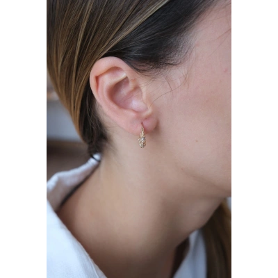 14 Ayar Altın Dorika Toplu Halka Küpe 549