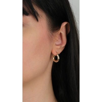 14 Ayar Altın Sade Burgu Küpe