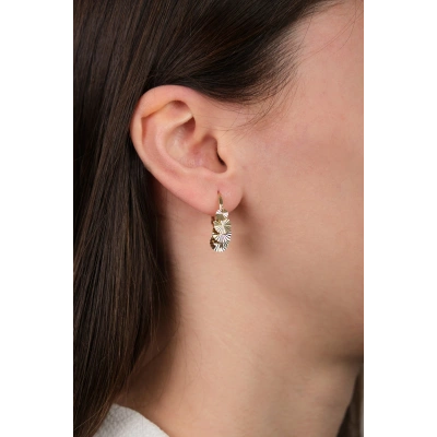 14 Ayar Altın Pırpır Sallantılı Küpe 28