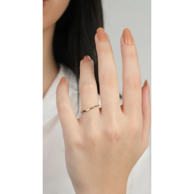 14 Ayar Altın Minimal Sade Yüzük 838