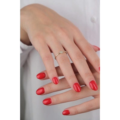 14 Ayar Altın Taşlı Kalp Yüzük 683