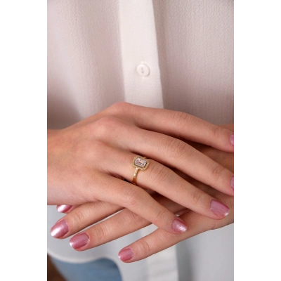 14 Ayar Altın Baget Yüzük 31