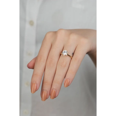 14 Ayar Altın Lotus Çiçekli Yüzük 885