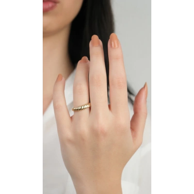 14 Ayar Altın Burgulu Sade Yüzük 851