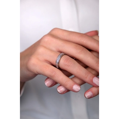 14 Ayar Beyaz Altın Tamtur Yüzük 424