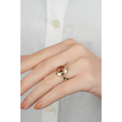 14 Ayar Altın Kumtaşı Yüzük 870