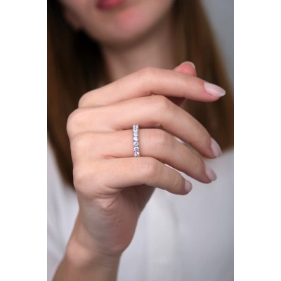 14 Ayar Beyaz Altın Tamtur Yüzük 417