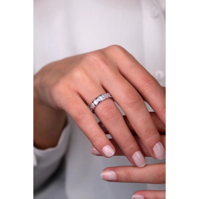 14 Ayar Beyaz Altın Tamtur Yüzük 425