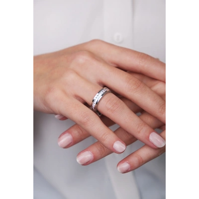 14 Ayar Beyaz Altın Tamtur Yüzük 426