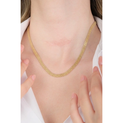 14 Ayar Altın Yassı Sade Zincir 248