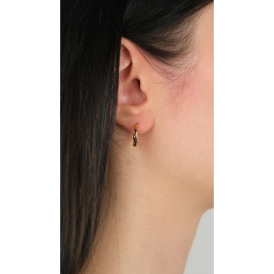 22 Ayar Altın Dalgalı Halka Küpe