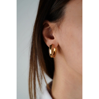 22 Ayar Altın Halka Küpe 612