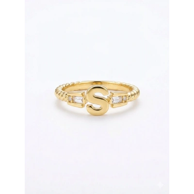 14 Ayar Altın S Harf Yüzük 792