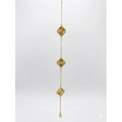 14 Ayar Altın 3lü Gold Yonca Bileklik 1224