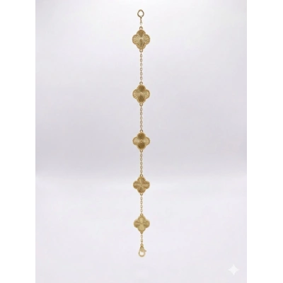 14 Ayar Altın 5li Gold Yonca Bileklik 1223