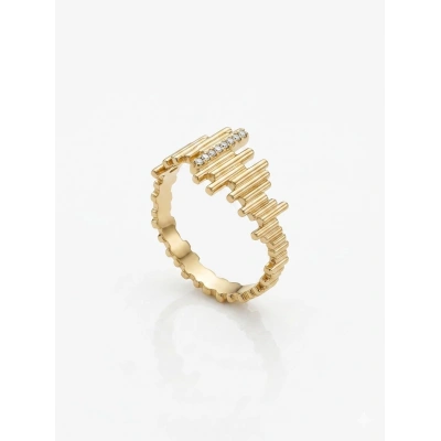 14 Ayar Altın Taşlı Çubuk Yüzük 1056