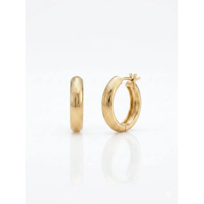 14 Ayar Altın Halka Küpe 1256