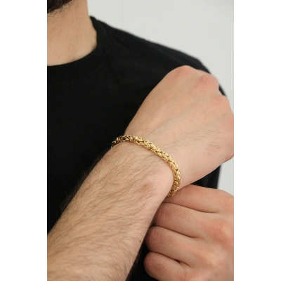 14 Ayar Altın Erkek Kral Zincir Bileklik 394