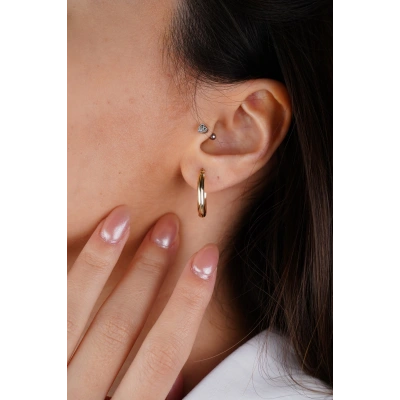 14 Ayar Altın Halka Küpe 649