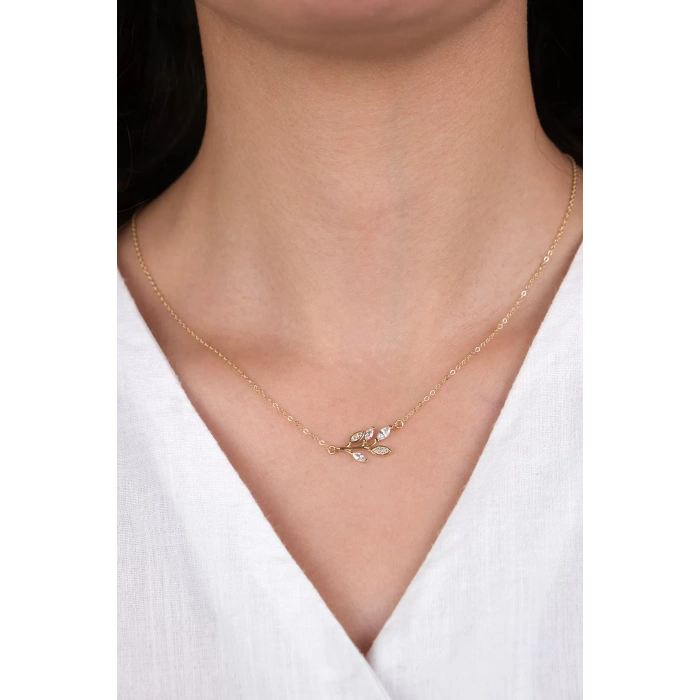 14 Ayar Altın Taşlı Dal Kolye 251