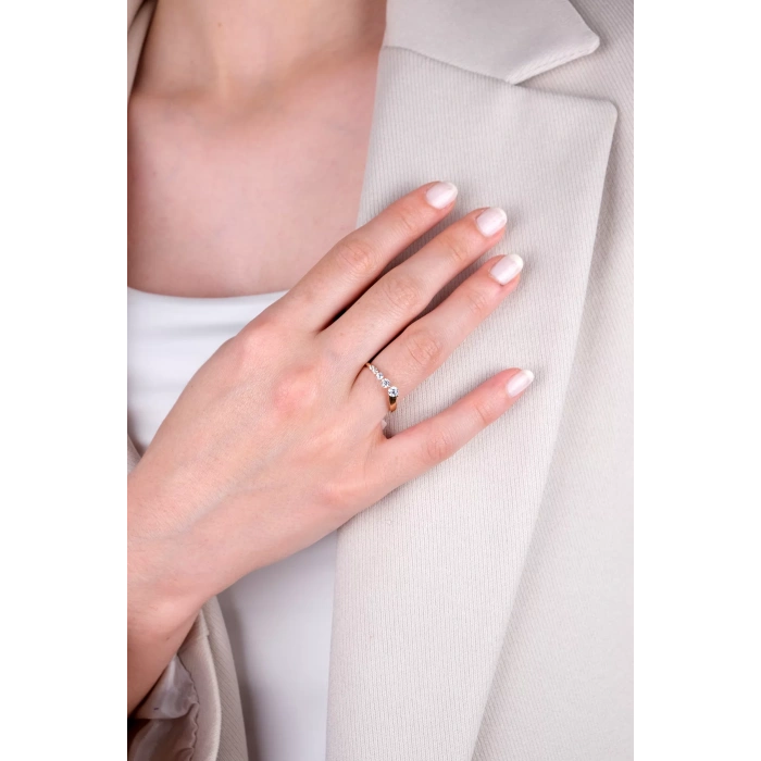 14 Ayar Altın Minimal Beştaş Yüzük 269